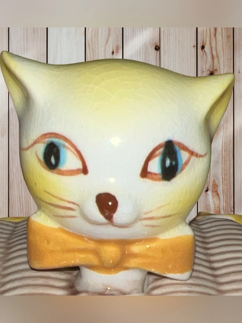 Vintage Tilso pixie cat head mustard jar